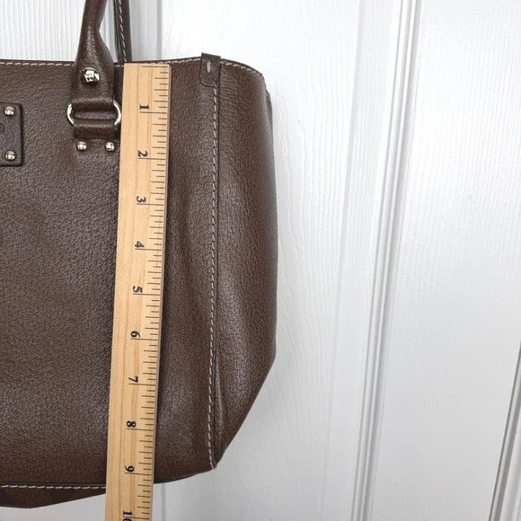 Kate Spade New York Brown Pebbled Leather Tote Bag Classic‎ Y2K VTG Designer - Picture 10 of 12